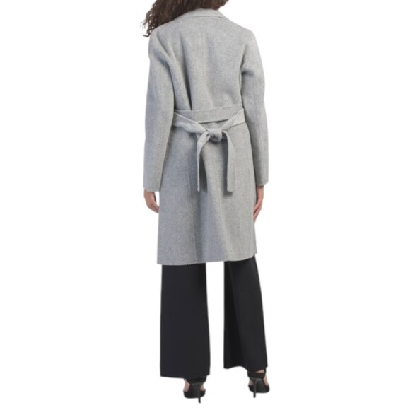 THEORY Wool Belted Chevron Coat - Picture 2 of 2